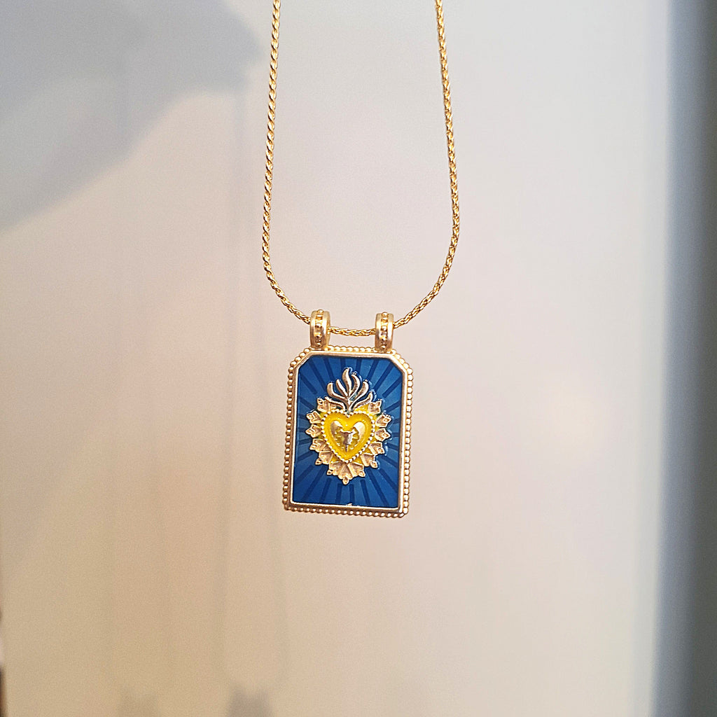 Medaglietta Cuore Sacro - Blu