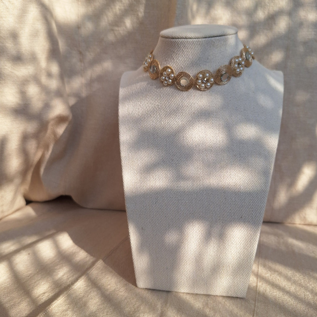 Collana Fiori Specchi e Perline - variante 1