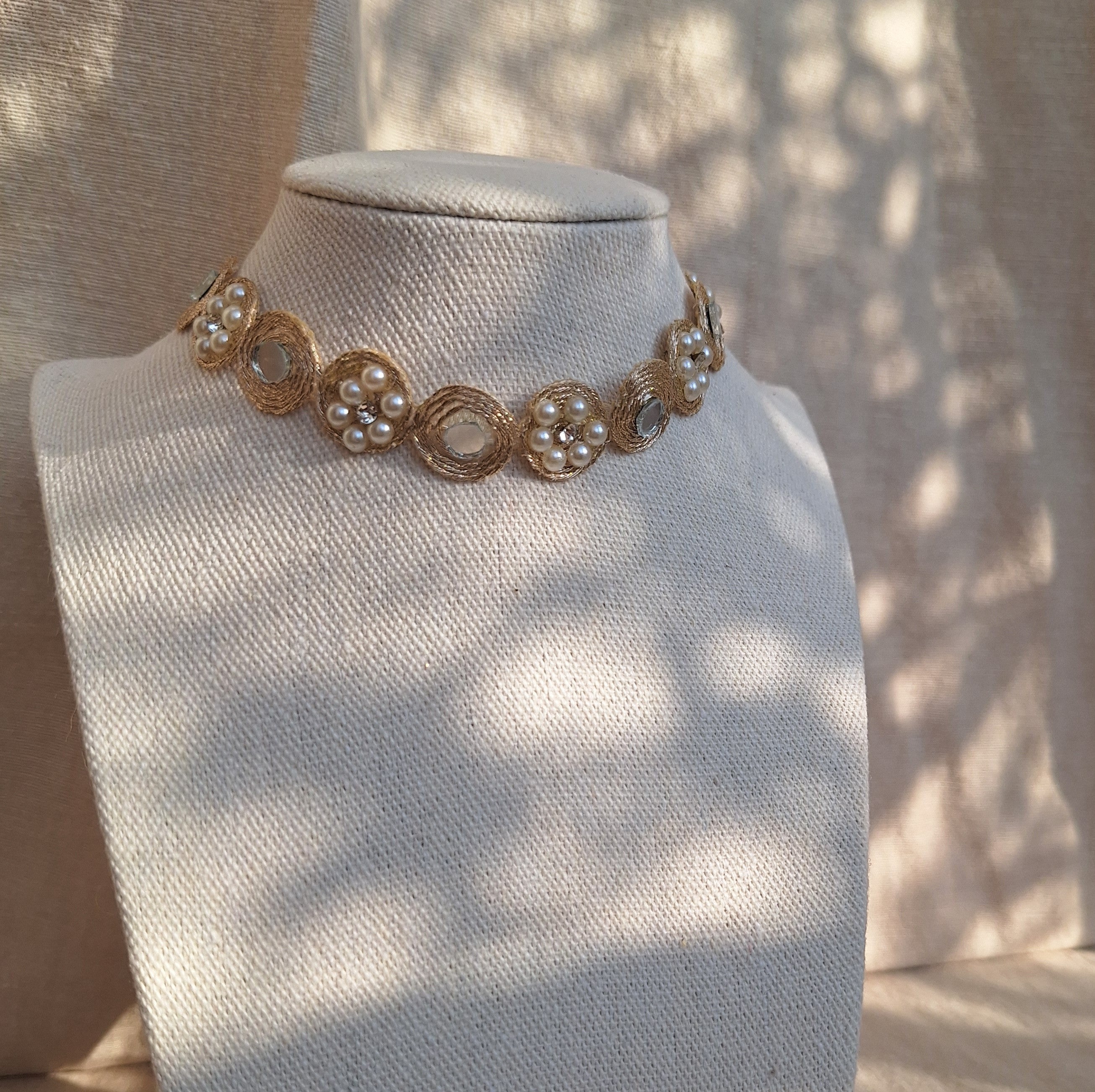 Collana Fiori Specchi e Perline - variante 1
