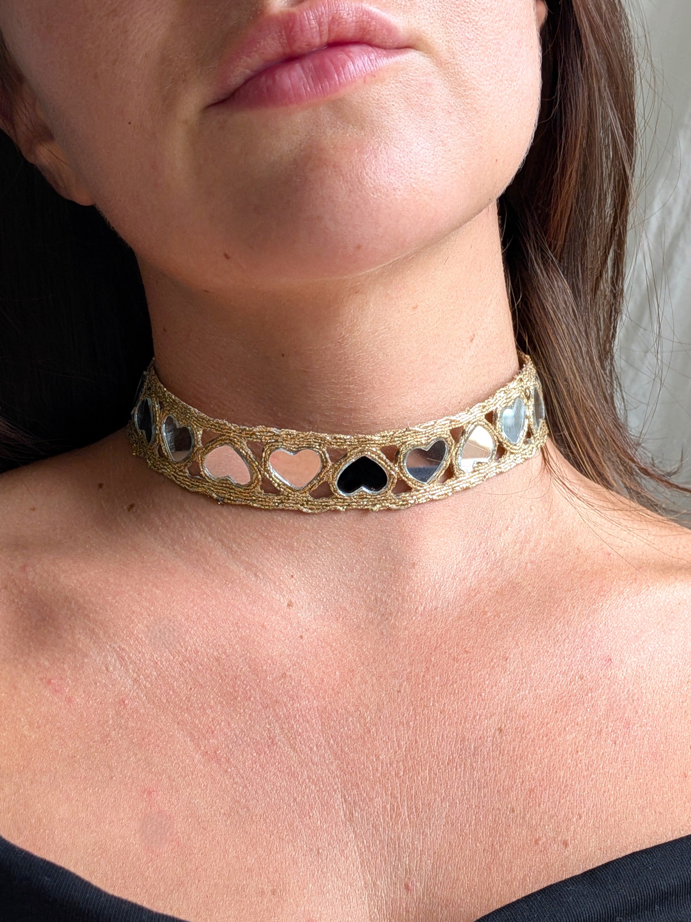 Collana Choker Cuori - Oro