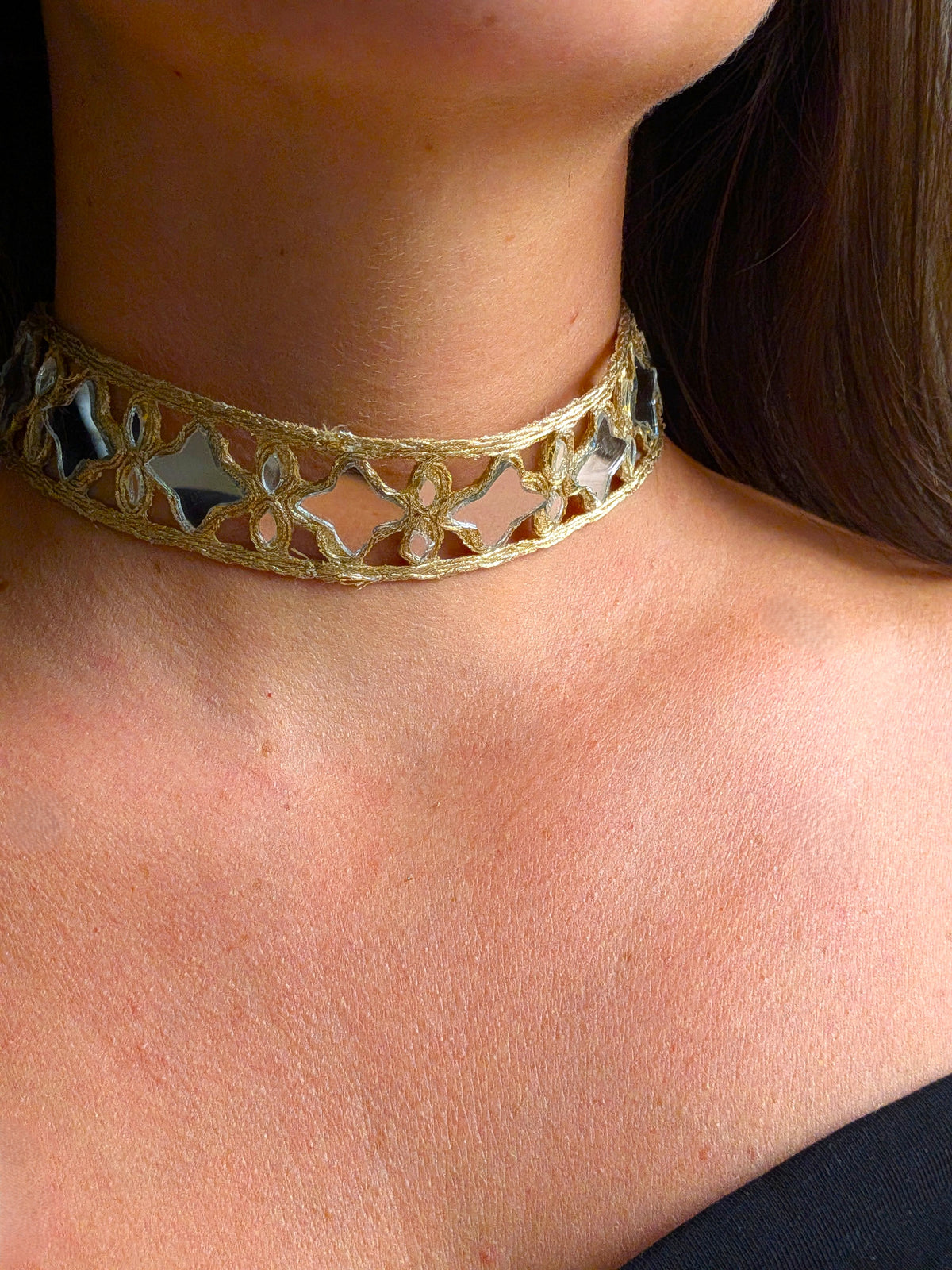 Collana Choker Fiori - Oro
