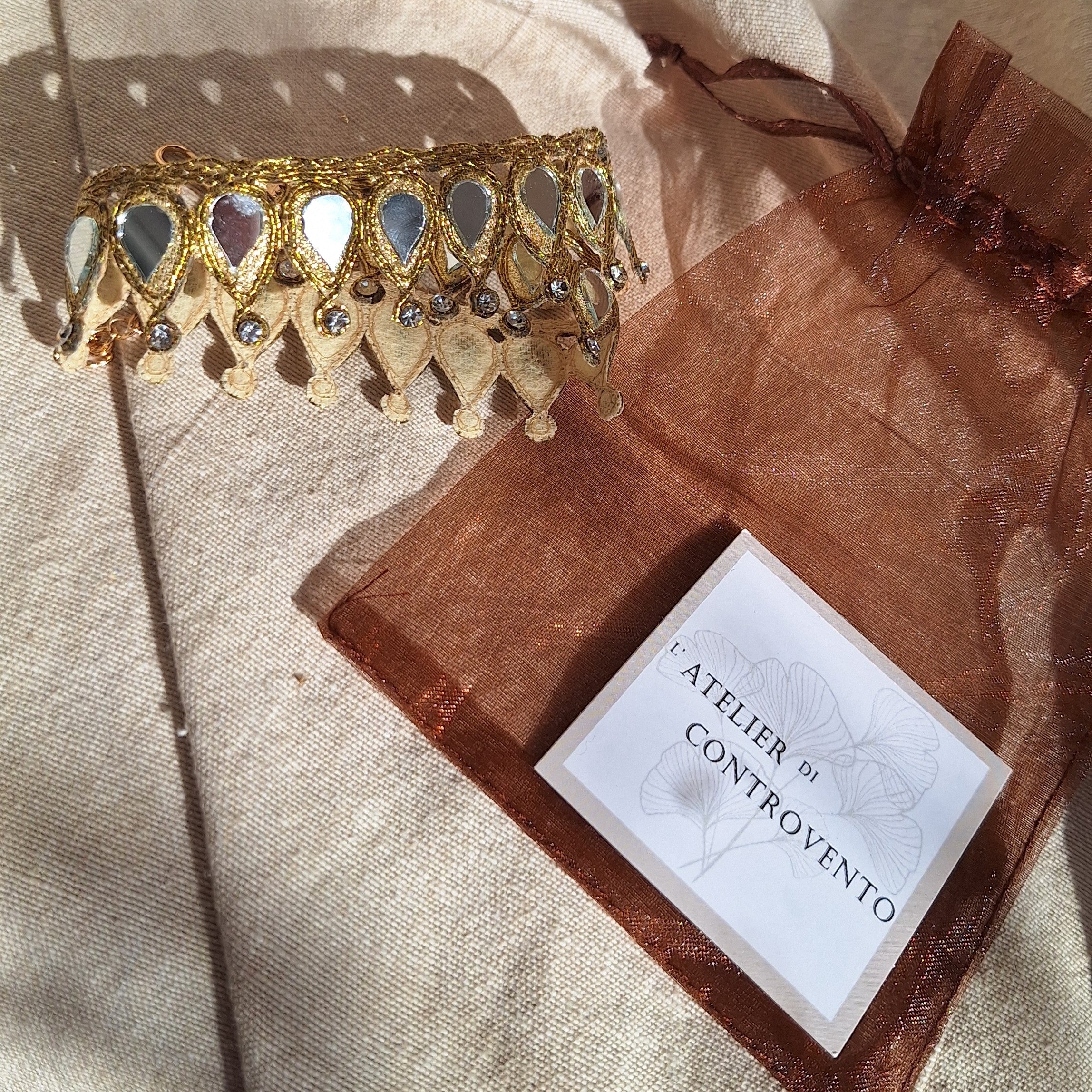 Collana Gocce e Strass - Oro