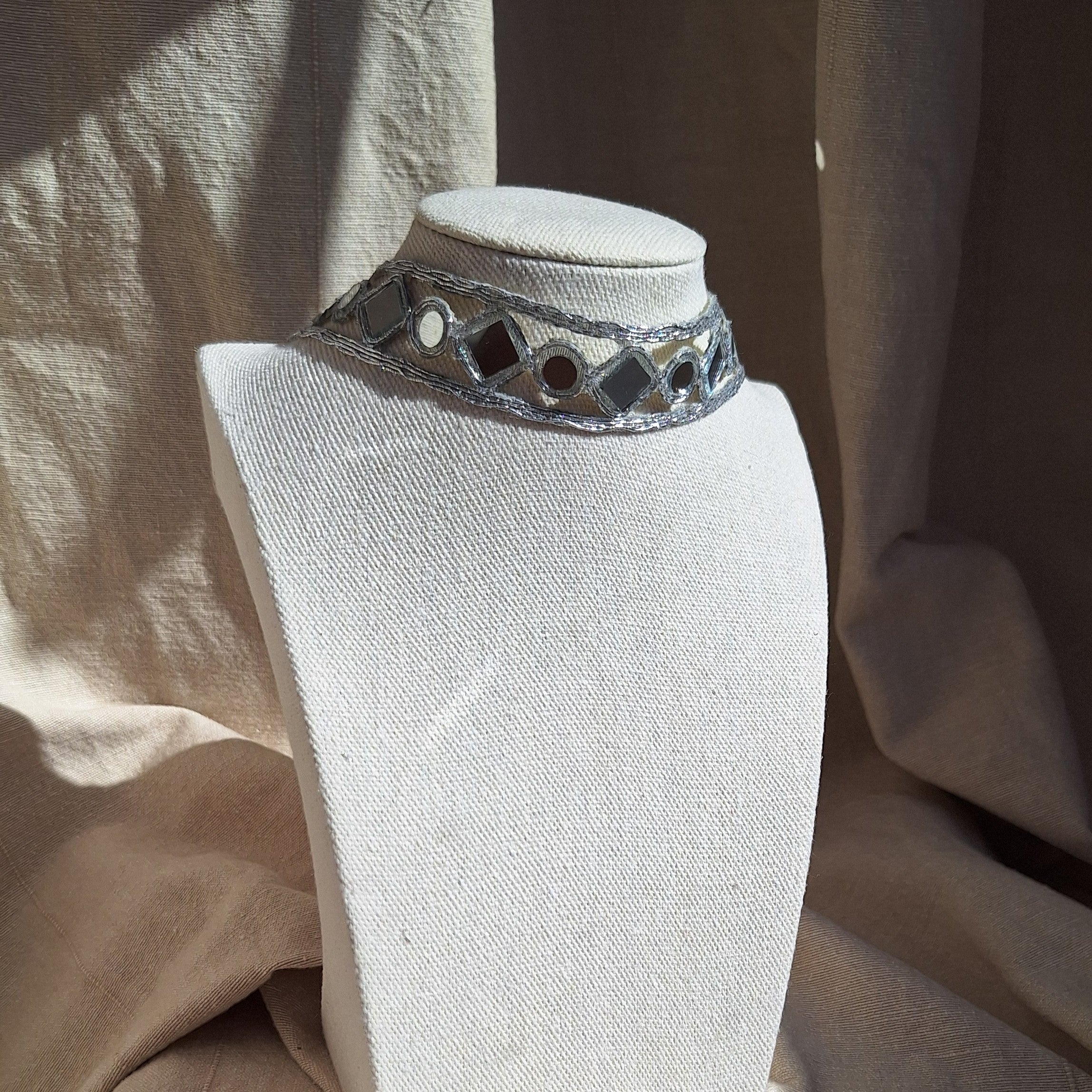 Collana Choker Rombi e Cerchi - Argento