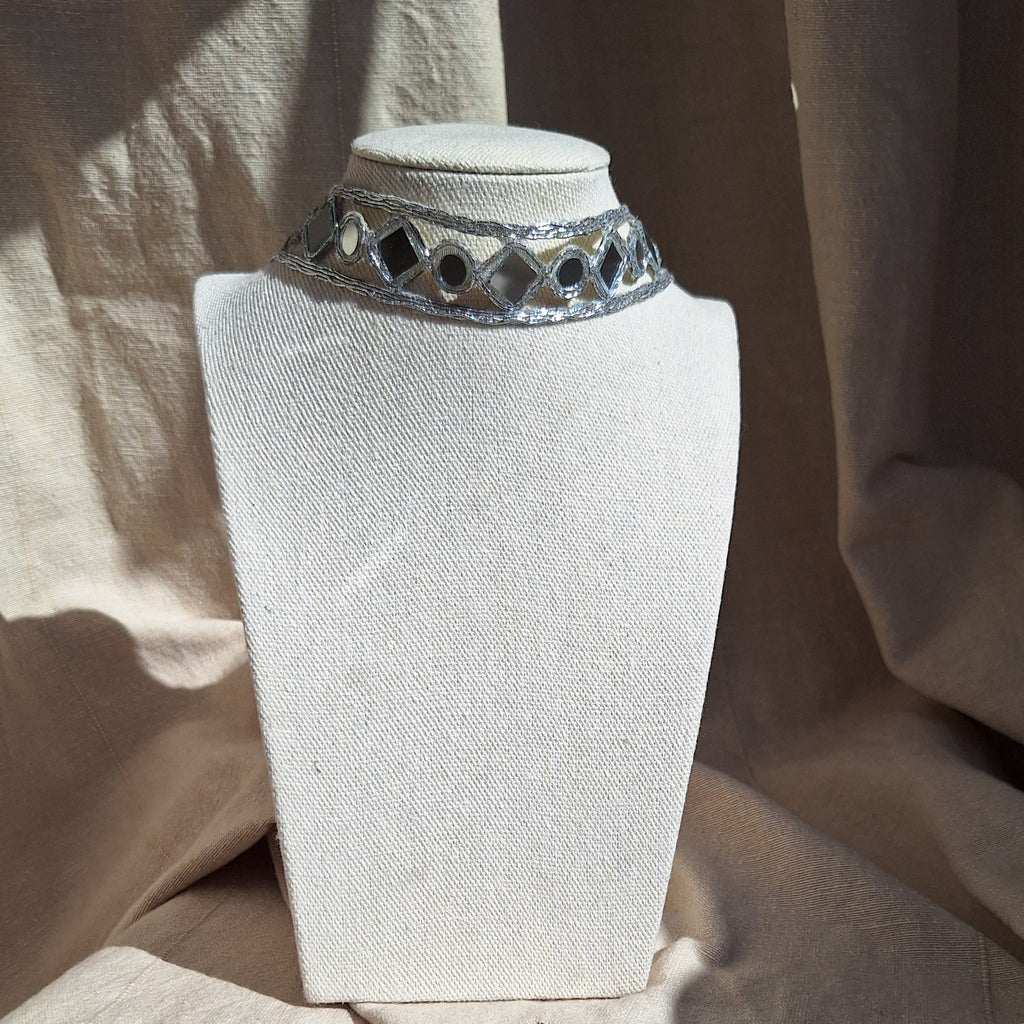 Collana Choker Rombi e Cerchi - Argento