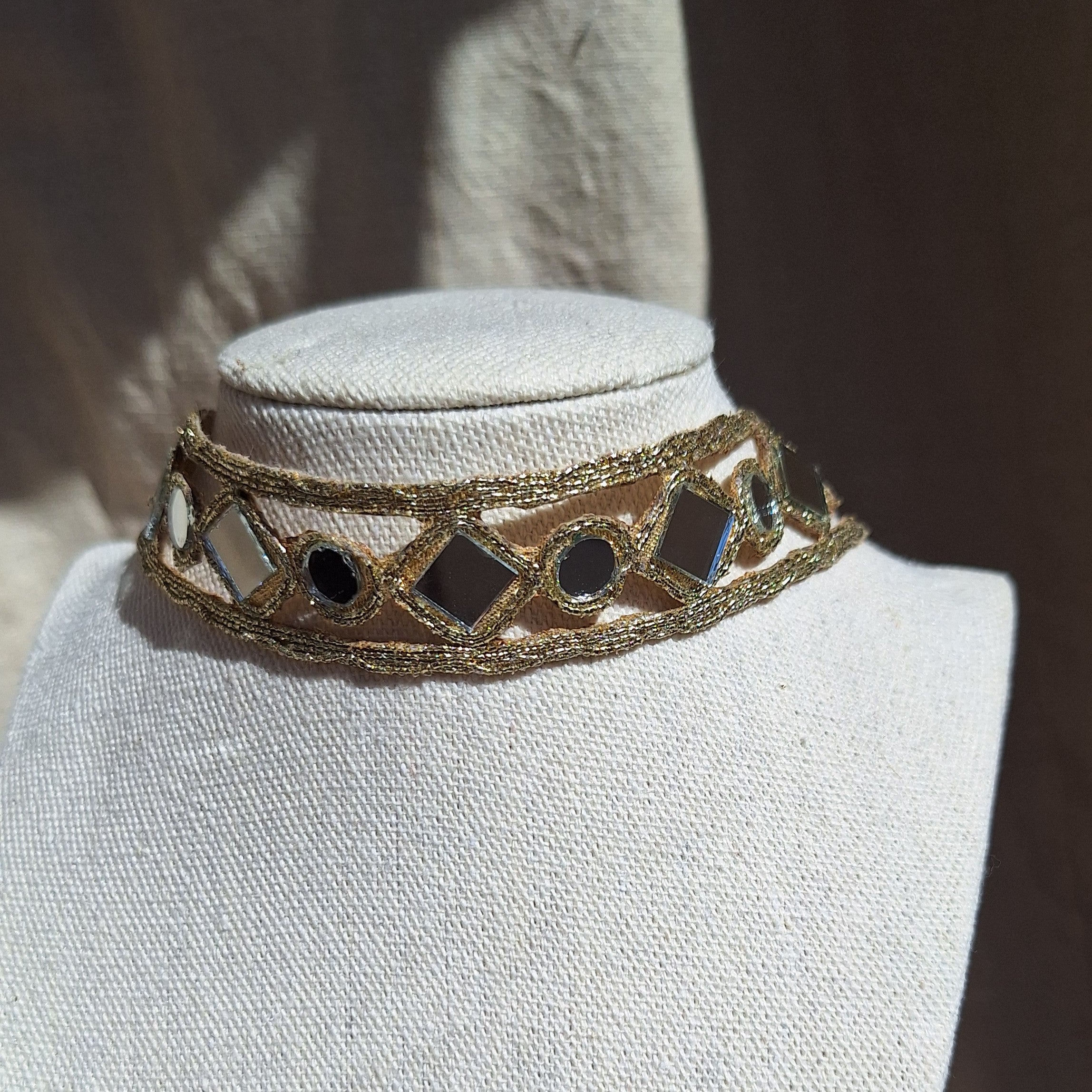 Collana Choker Rombi e Cerchi - Oro