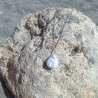 Perla Bianca a goccia - argento bianco