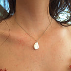 Perla Bianca a goccia - argento bianco