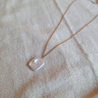 Perla Quadrata - argento placcato oro rosa maglia fina