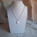 Perla Quadrata - argento placcato oro rosa maglia fina
