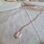 Perla Quadrata - argento placcato oro rosa maglia grossa