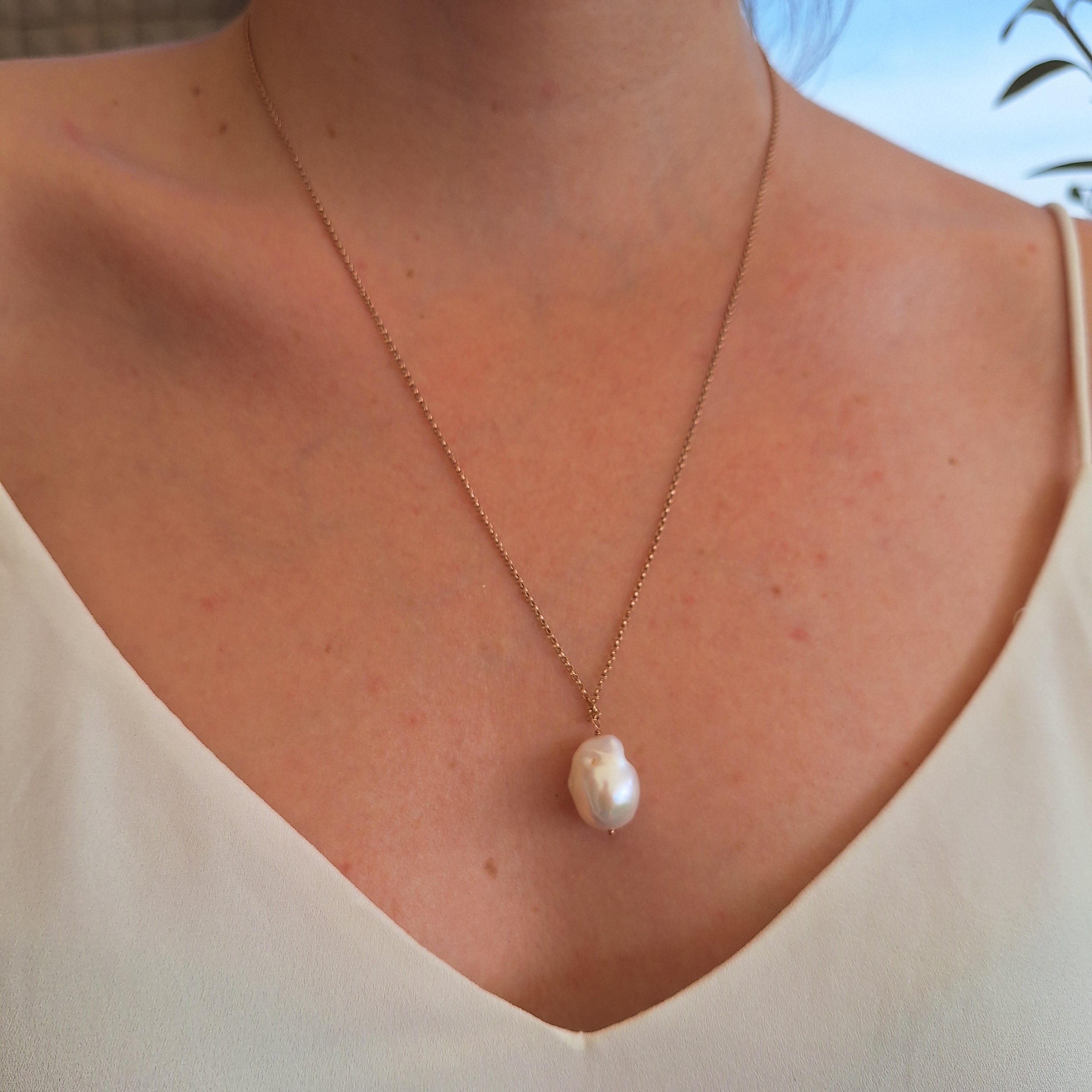 Perla Bianca - argento placcato oro rosa