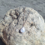 Perla Bianca a goccia - argento placcato oro rosa