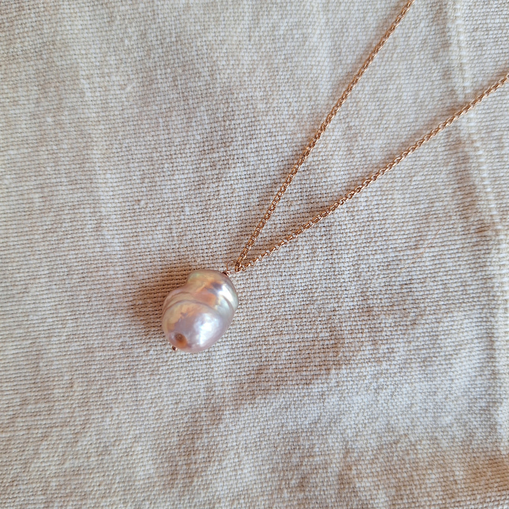 Perla Rosa - argento placcato oro rosa