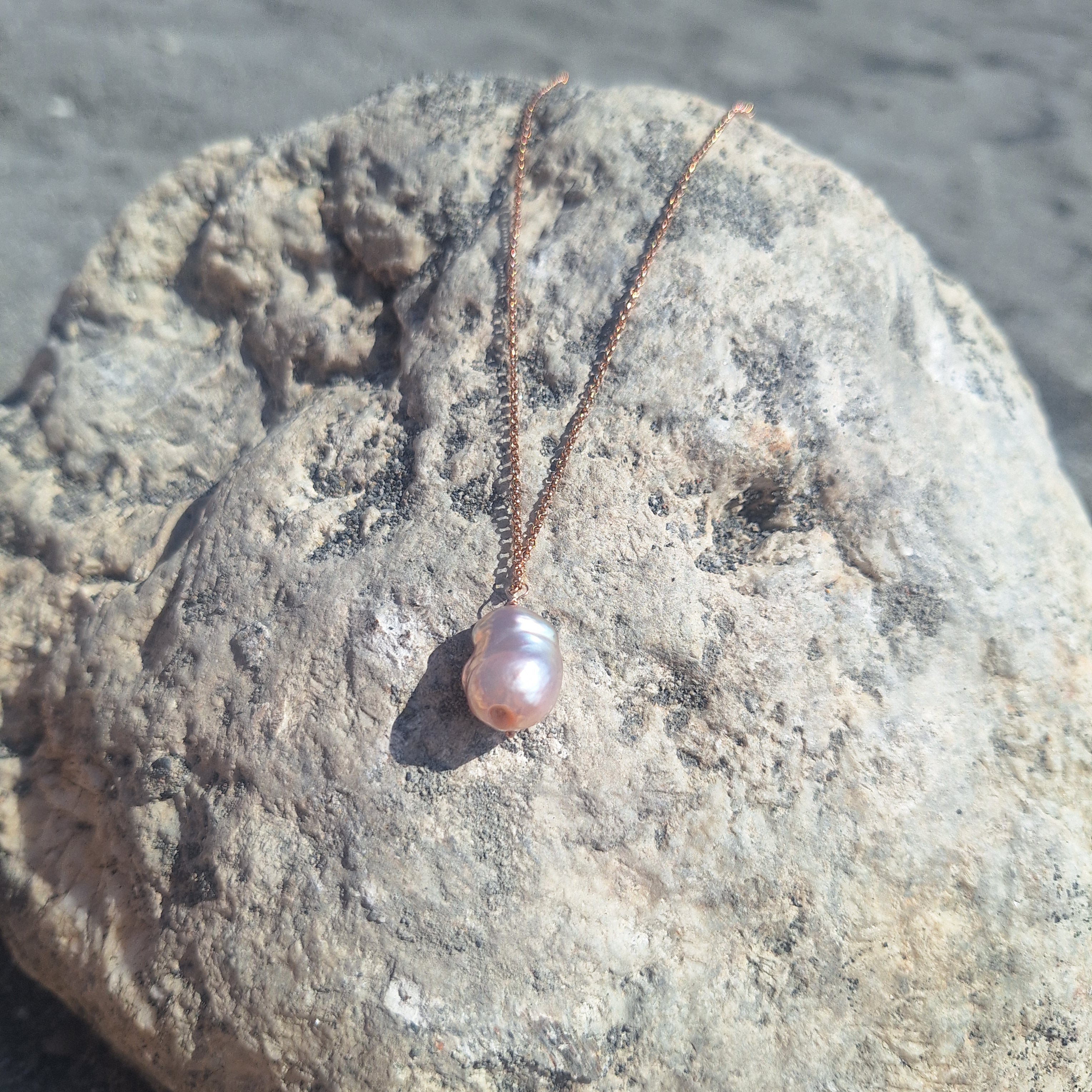 Perla Rosa - argento placcato oro rosa