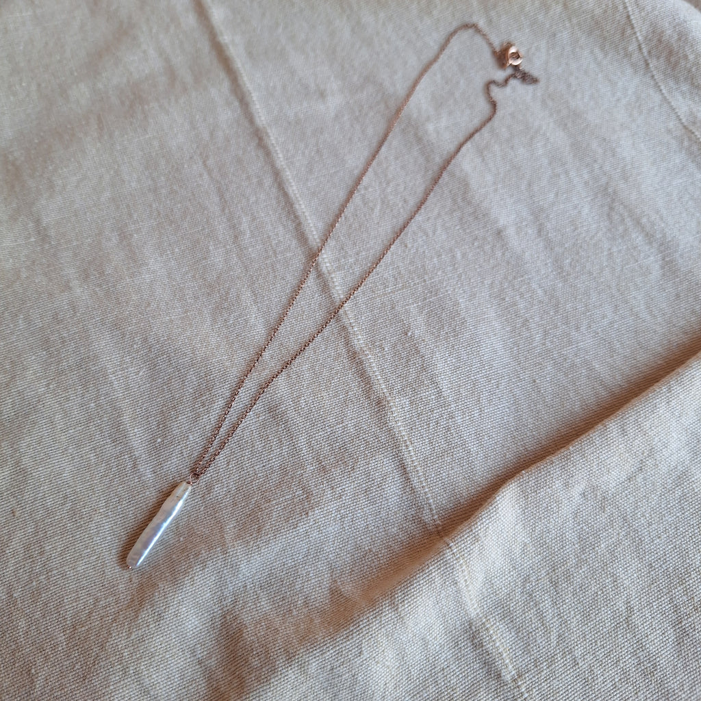 Perla Cilindrica- argento placcato oro rosa
