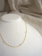 Collana Alternata - cristallo di rocca e argento placcato oro giallo