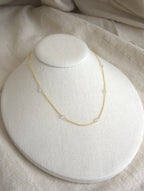 Collana Alternata - cristallo di rocca e argento placcato oro giallo