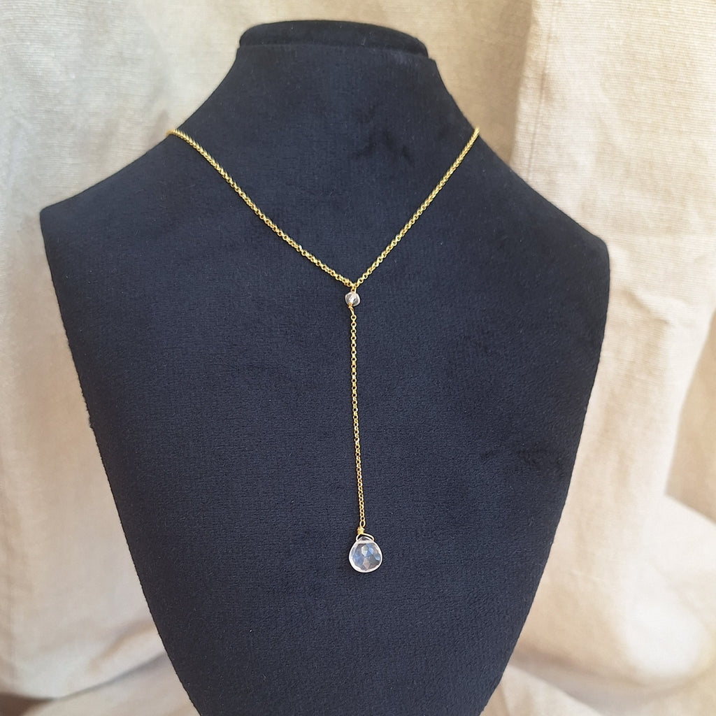 Collana Cascata di Gemme con Cristallo di Rocca