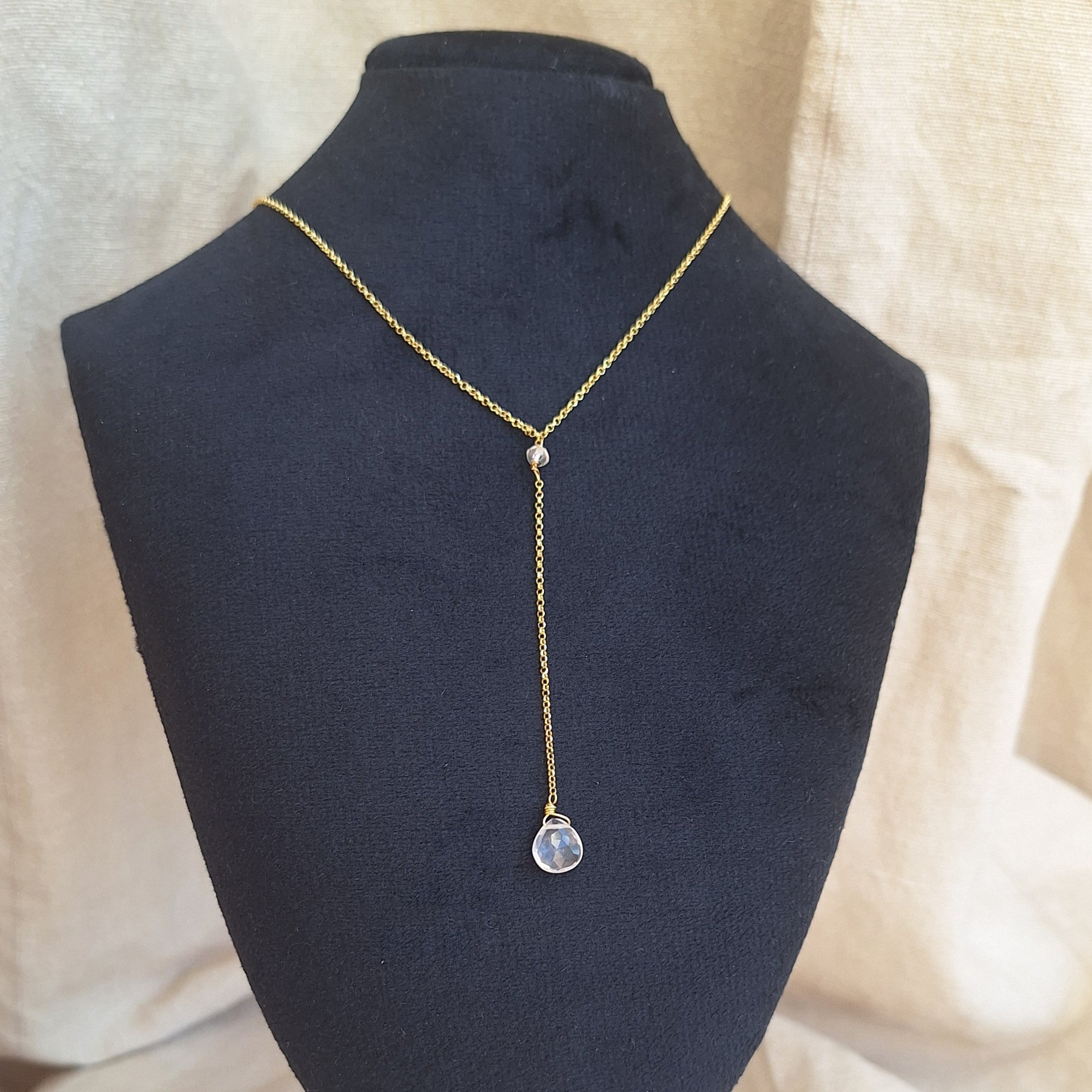 Collana Cascata di Gemme con Cristallo di Rocca