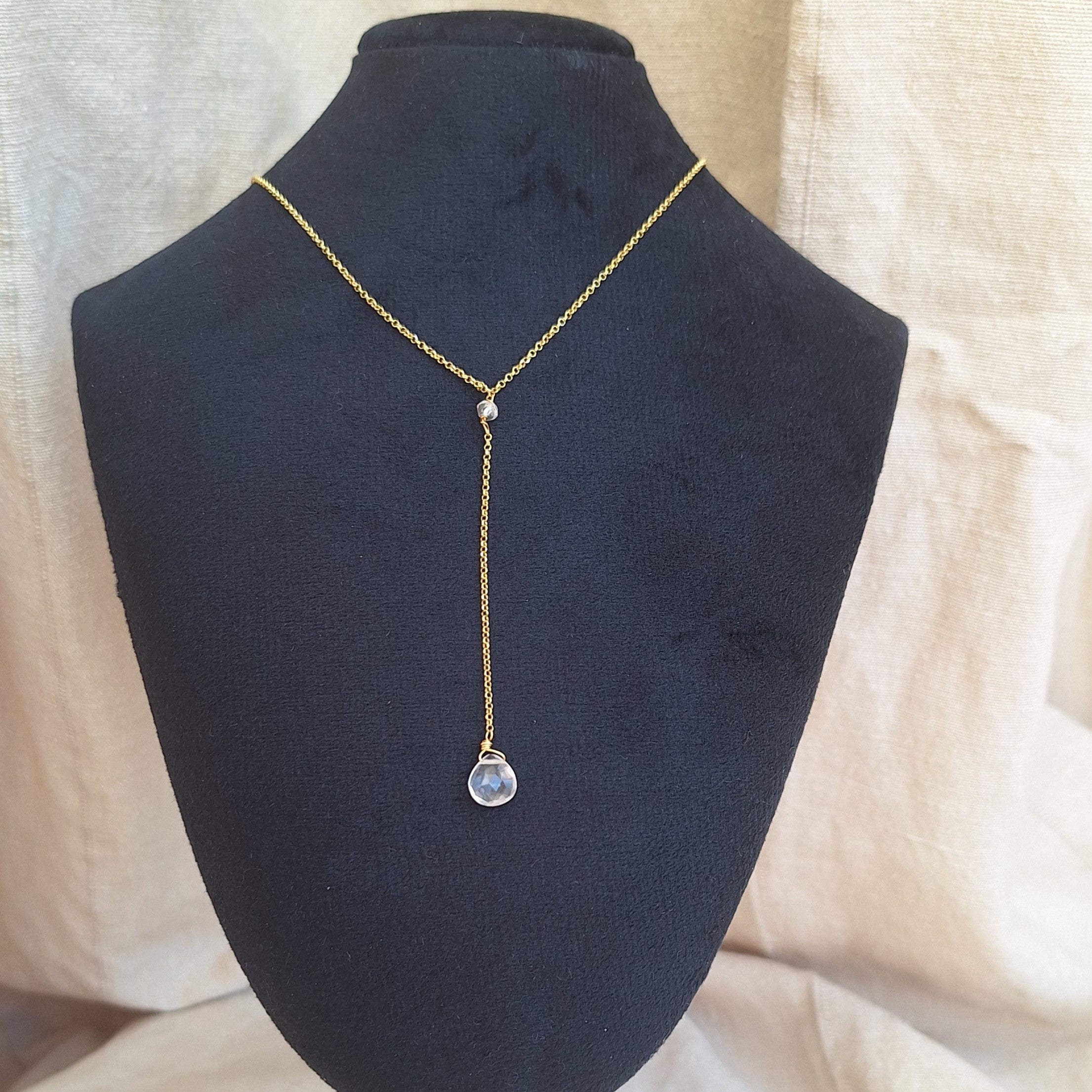 Collana Cascata di Gemme con Cristallo di Rocca