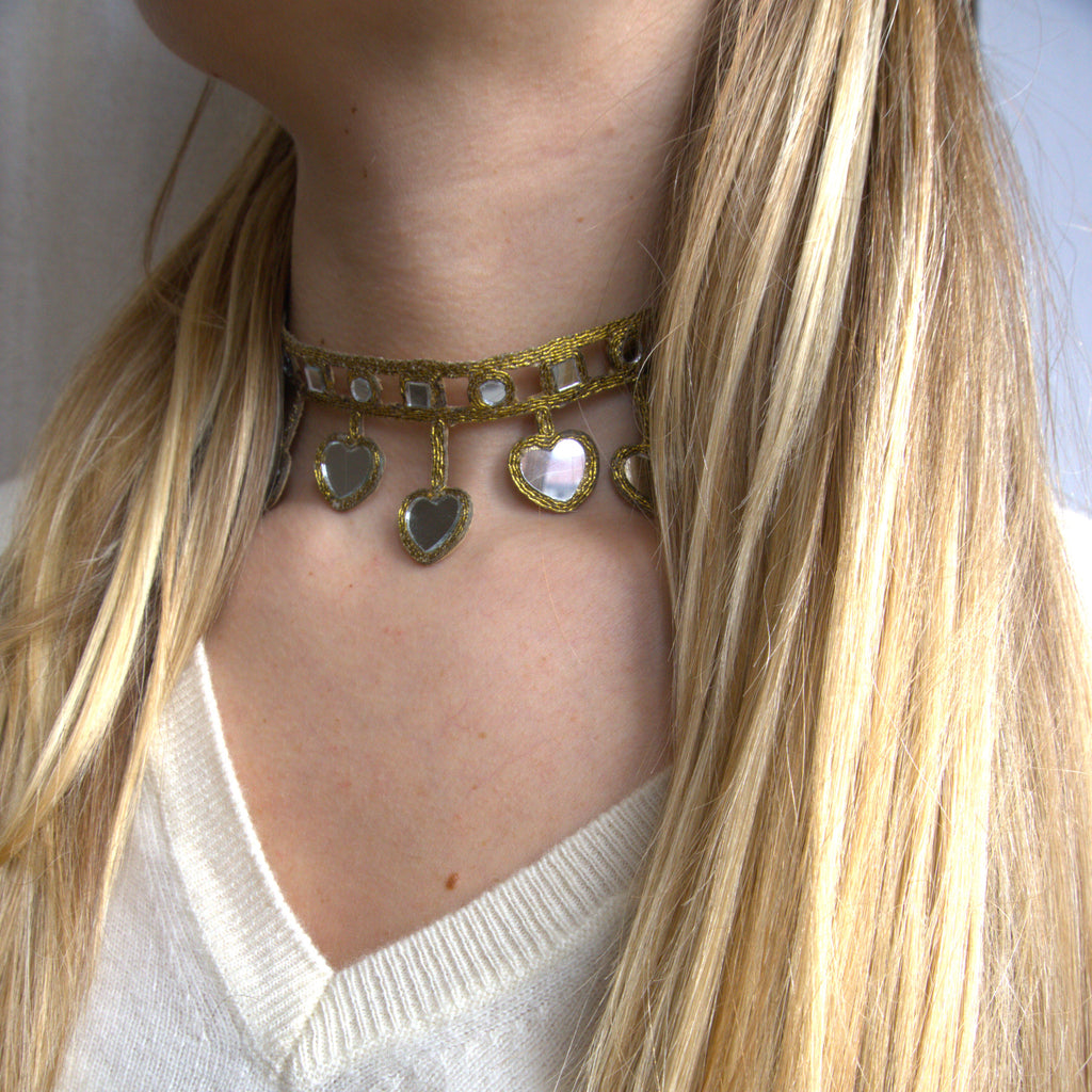 Collana Cuori pendenti oro