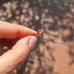 Ear Cuff rosso smaltato con zirconi trasparenti
