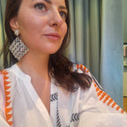 Orecchini Delhi - Perla e Rombo pendente