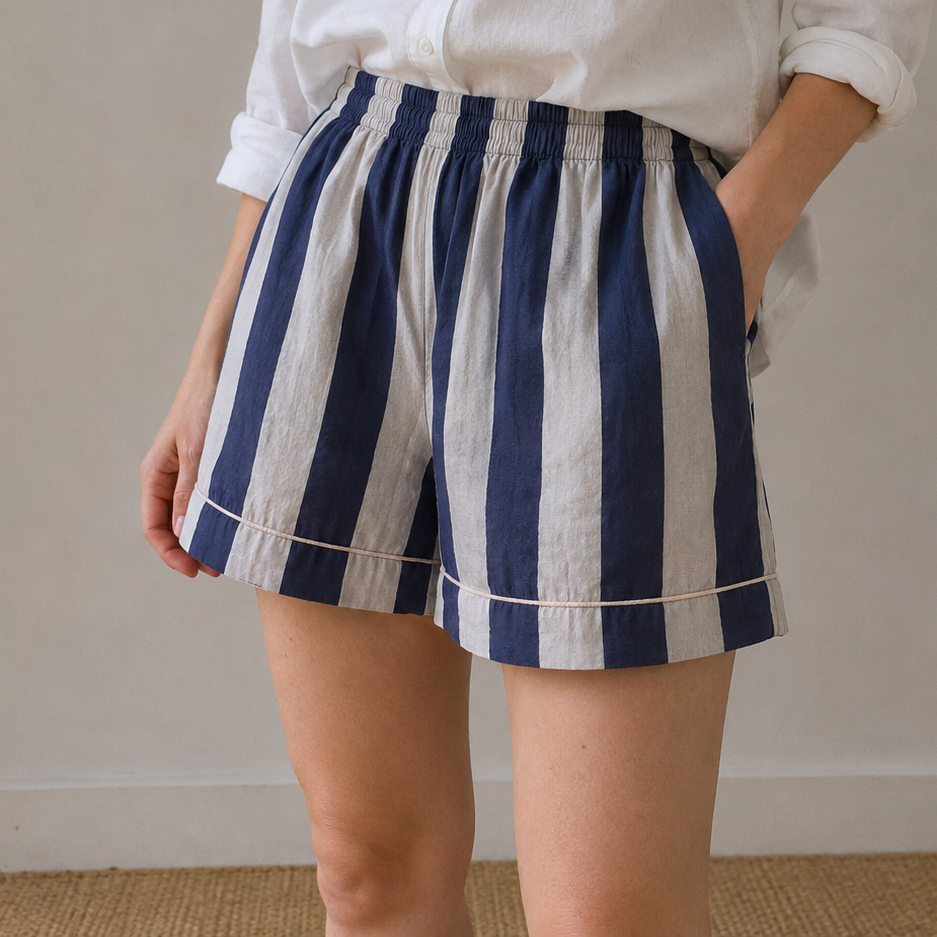 Shorts - Righe azzurro e blu