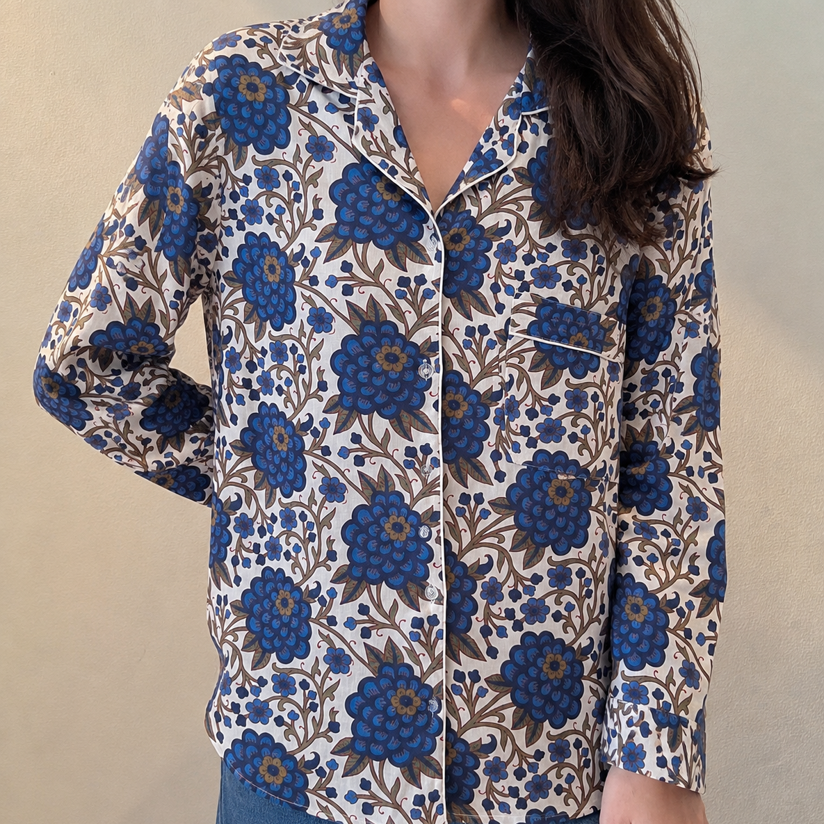 Camicia - Fiori blu