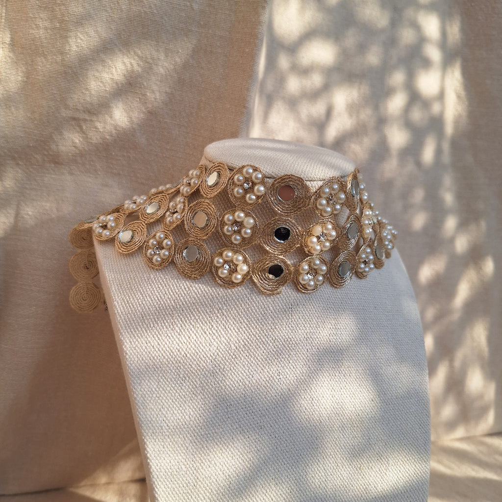 Collana Fiori Specchi e Perline - variante 2