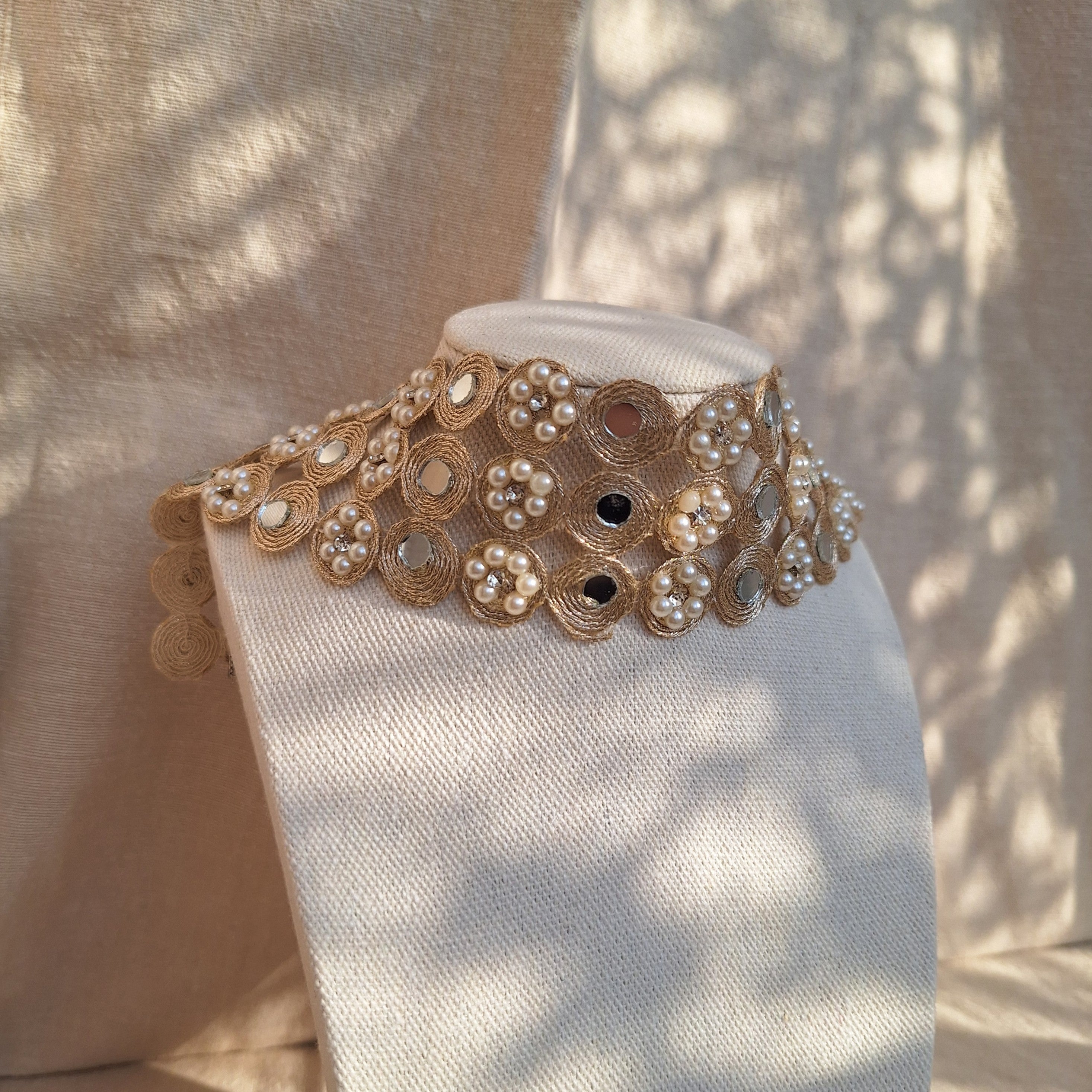 Collana Fiori Specchi e Perline - variante 2