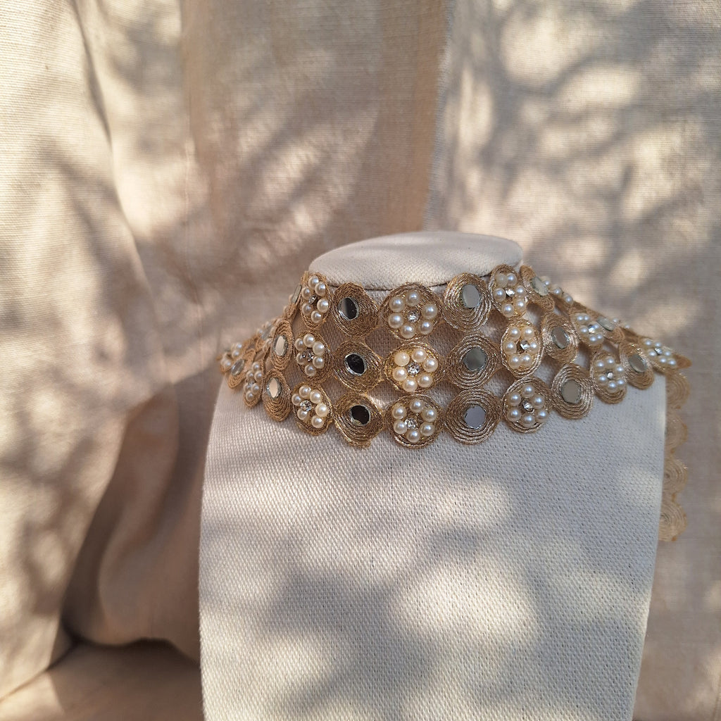 Collana Fiori Specchi e Perline - variante 2