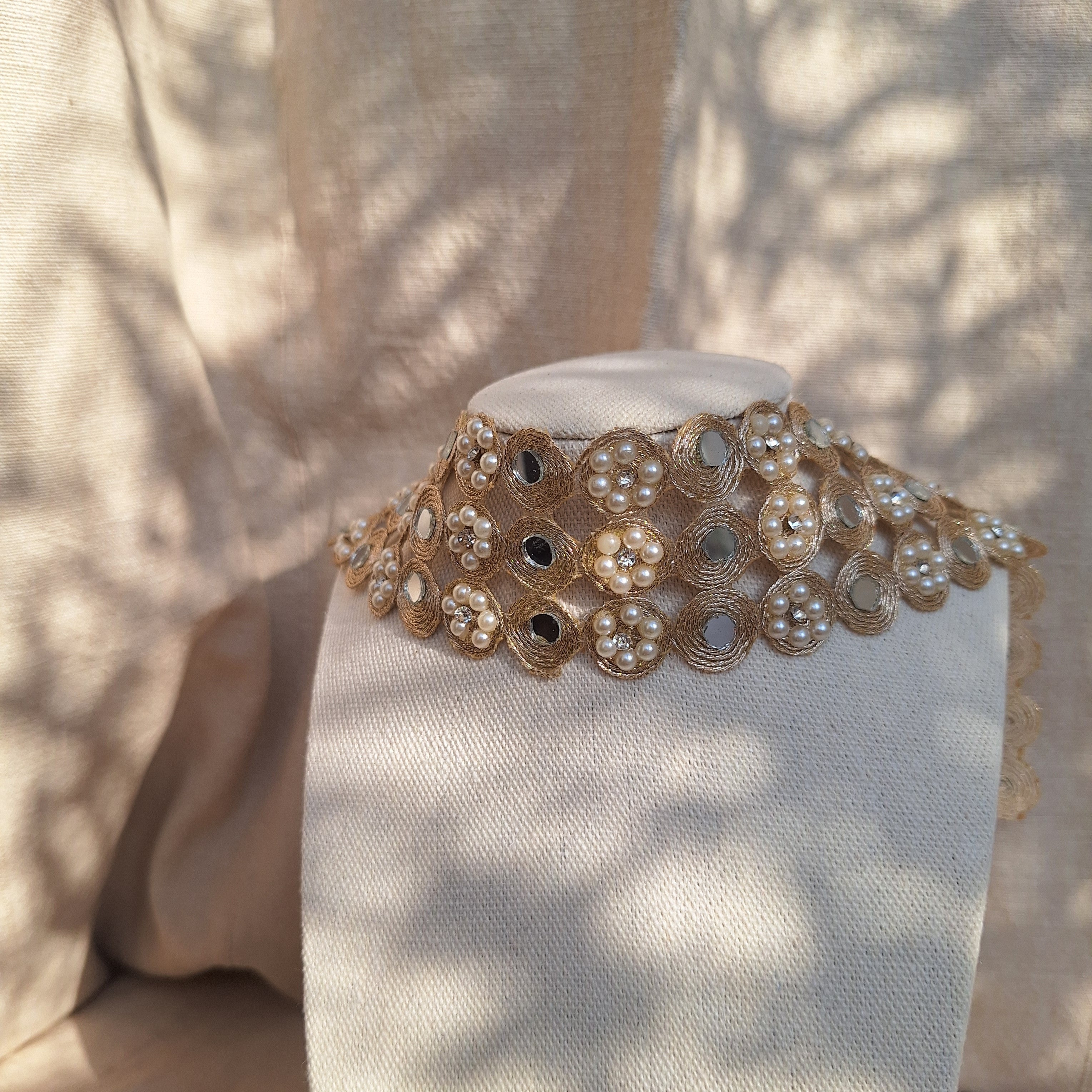 Collana Fiori Specchi e Perline - variante 2
