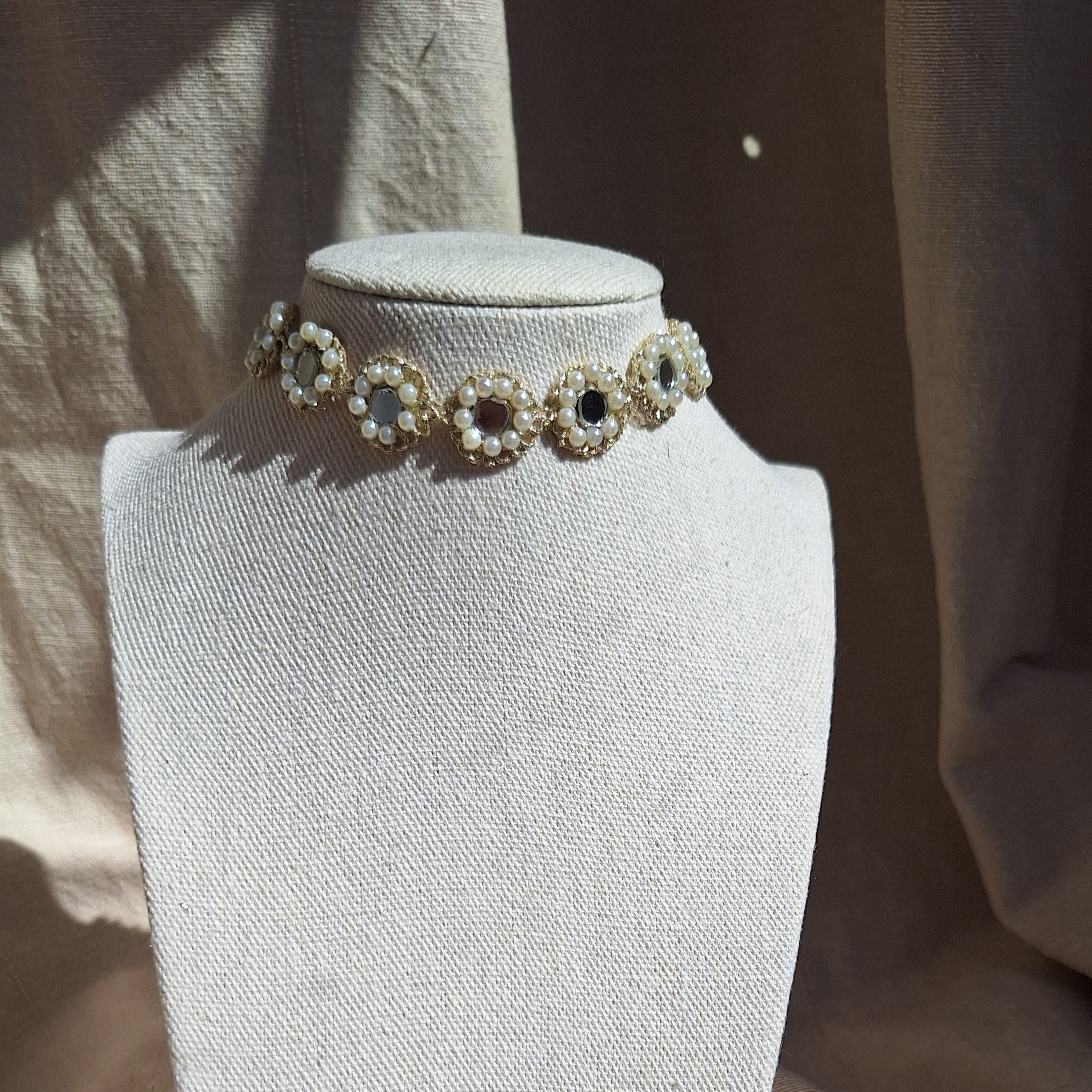Collana Fiori Specchi e Perline - variante 3