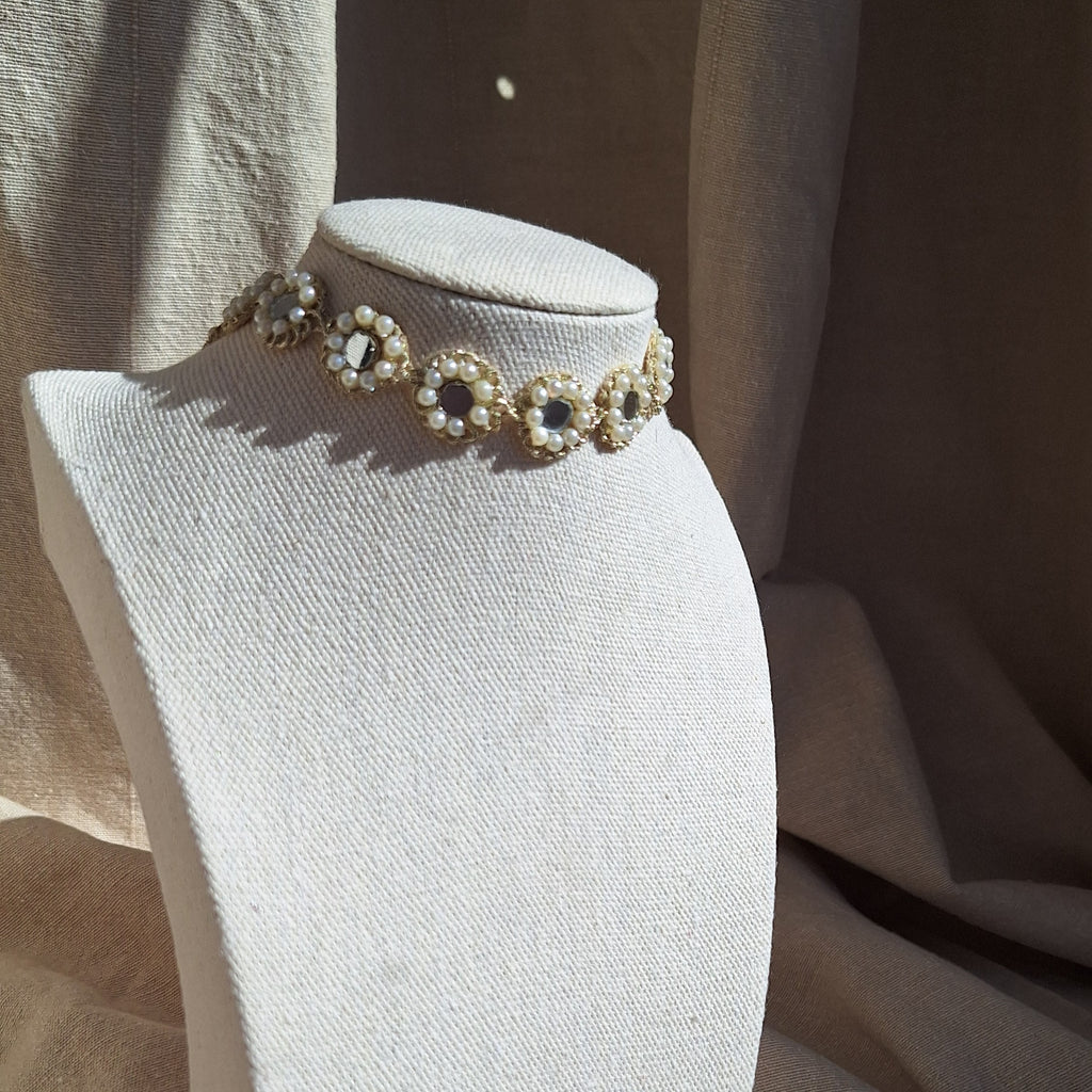 Collana Fiori Specchi e Perline - variante 3