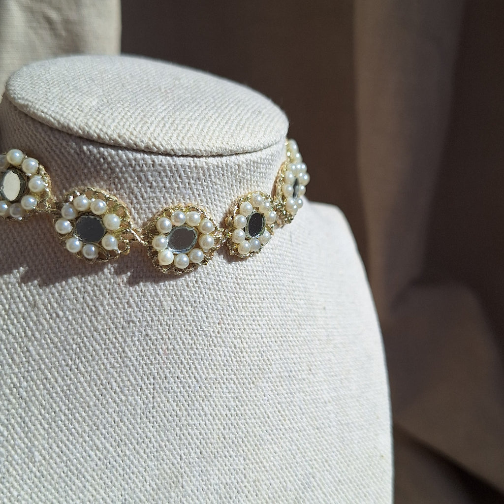Collana Fiori Specchi e Perline - variante 3