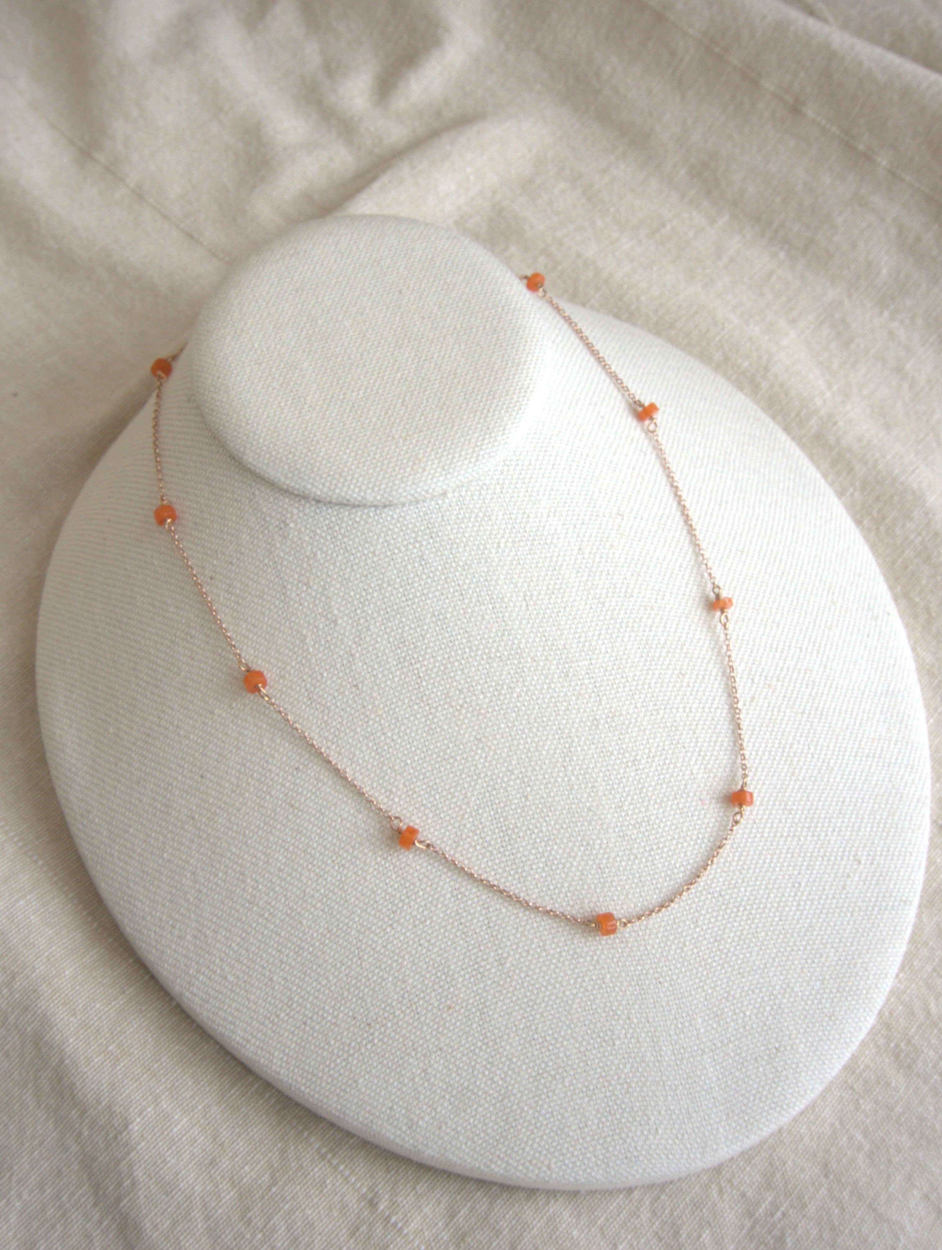 Collana Alternata - giada arancio rondelle