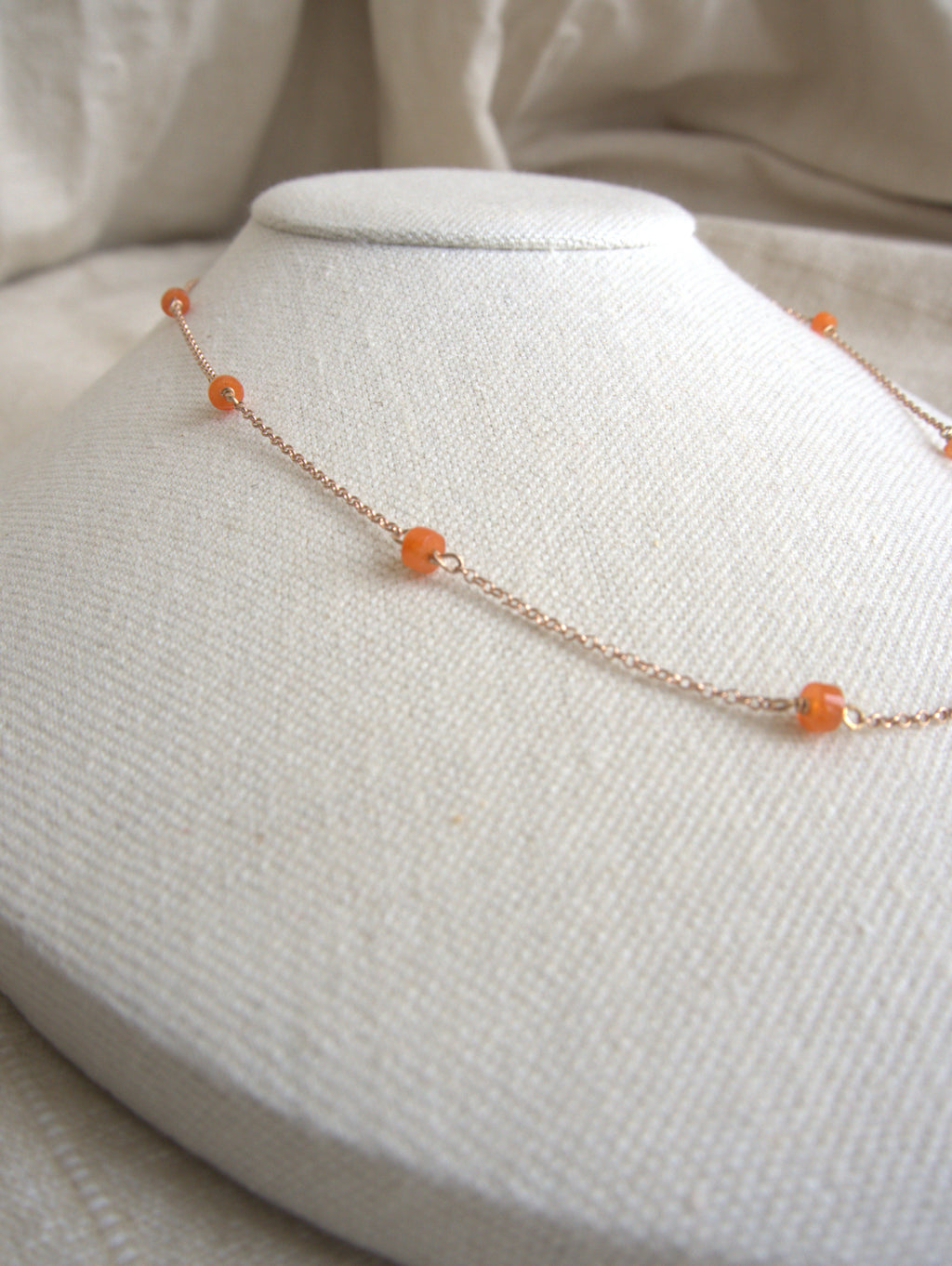 Collana Alternata - giada arancio rondelle