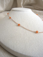 Collana Alternata - giada arancio rondelle