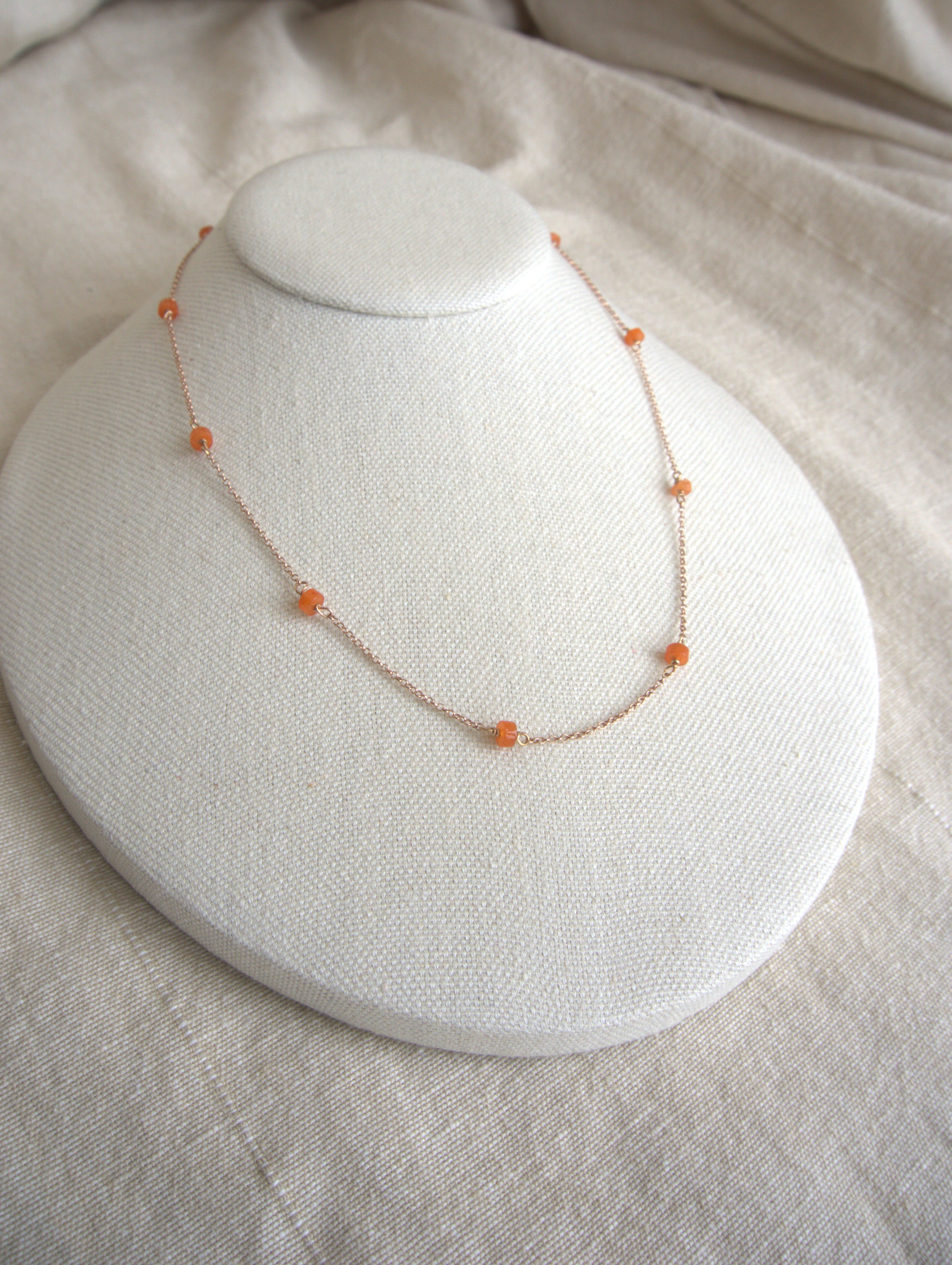 Collana Alternata - giada arancio rondelle