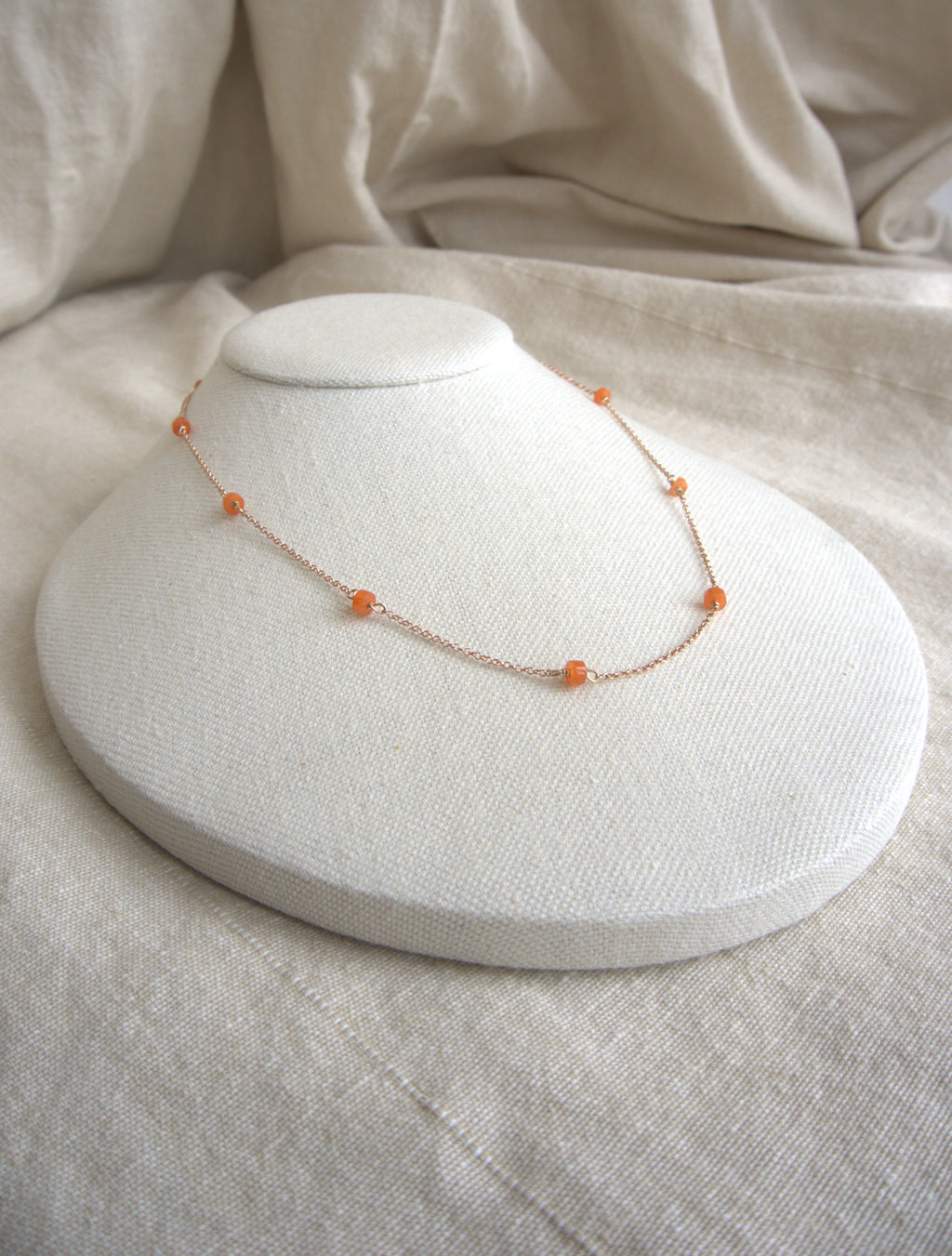 Collana Alternata - giada arancio rondelle