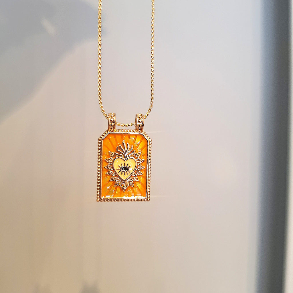 Medaglietta Cuore Sacro - Giallo