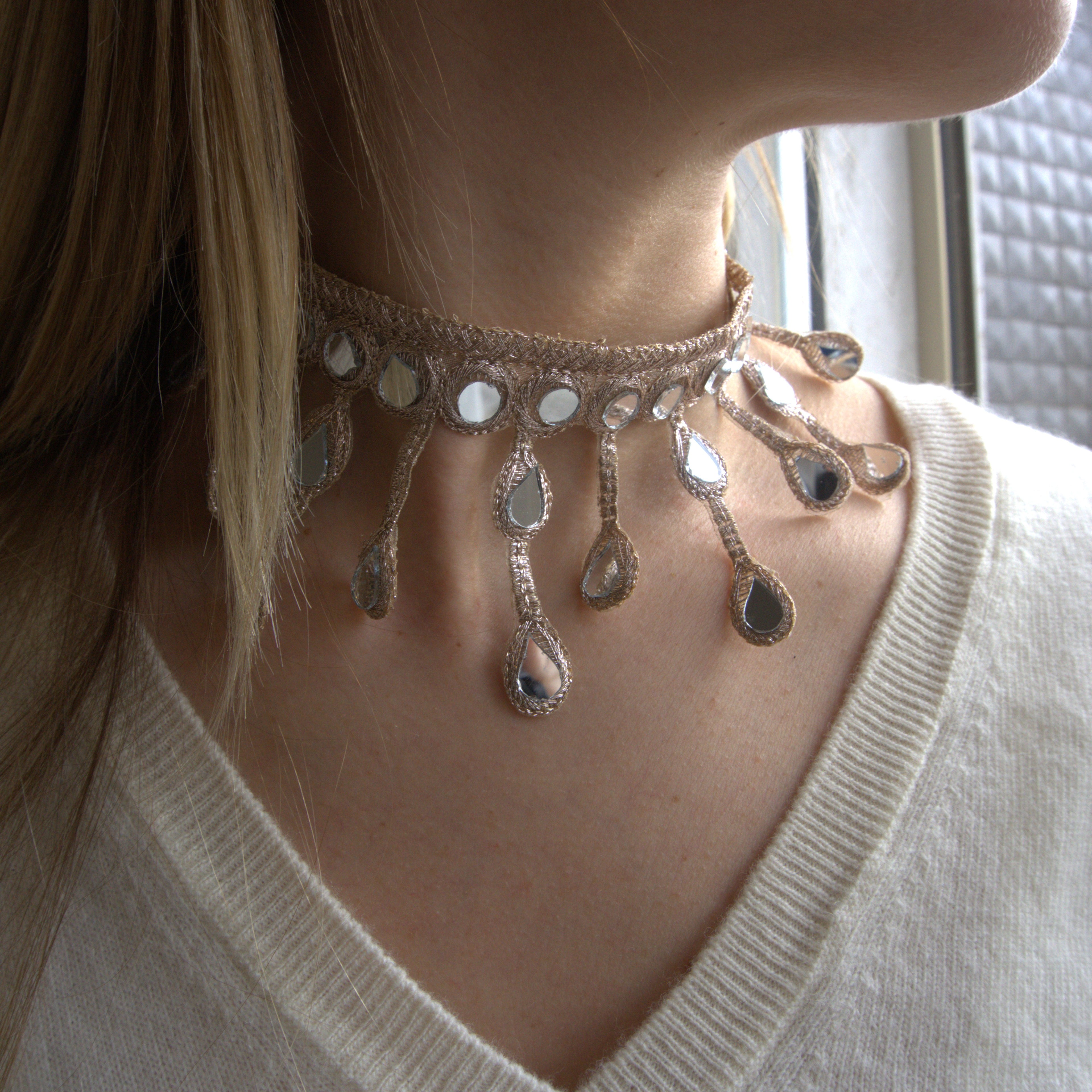Collana Gocce pendenti oro rosa