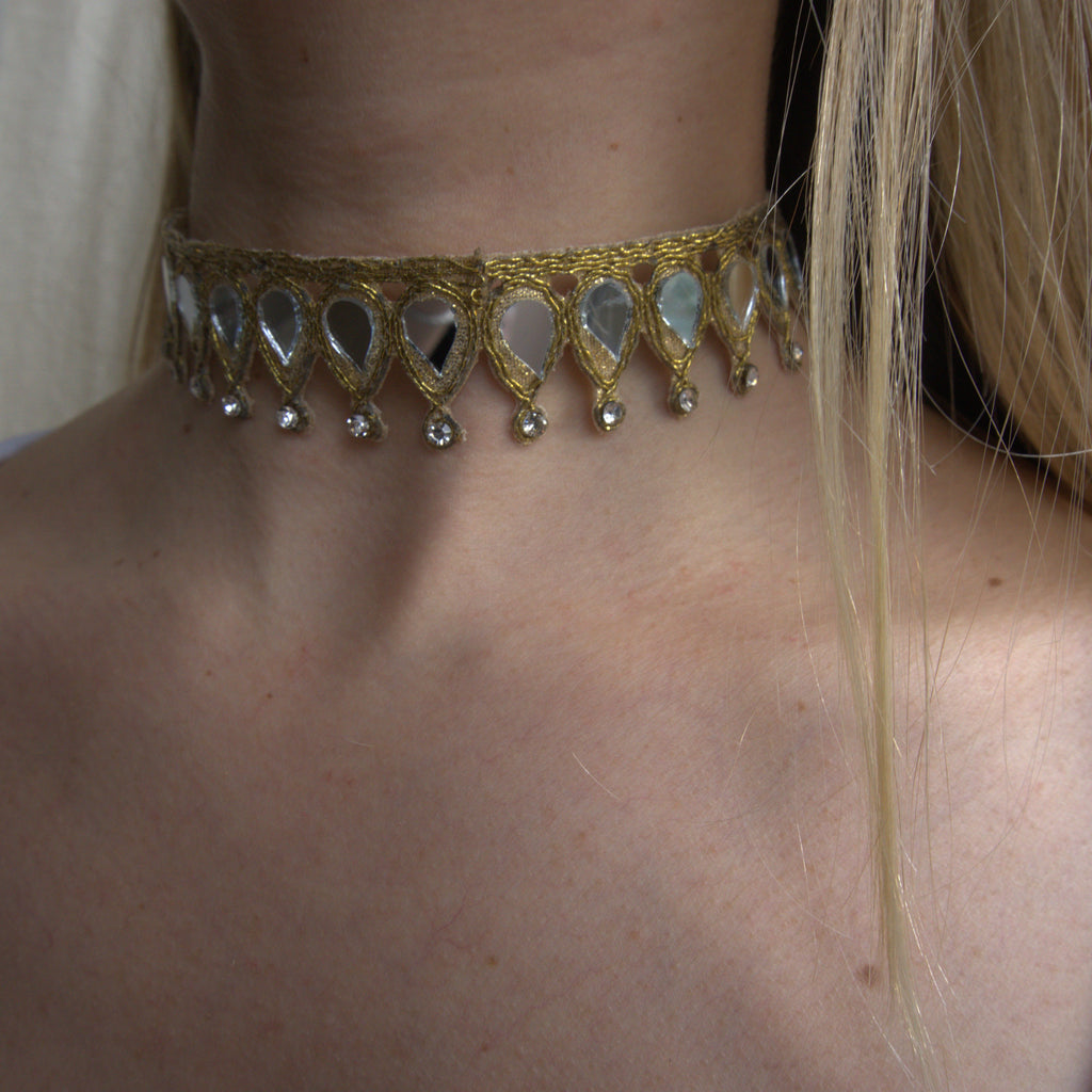 Collana Gocce e Strass - Oro