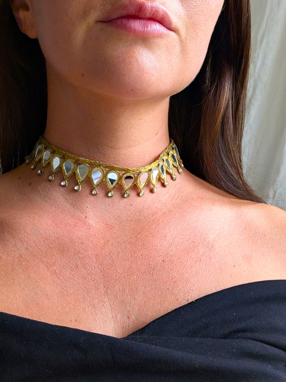 Collana Gocce e Strass - Oro