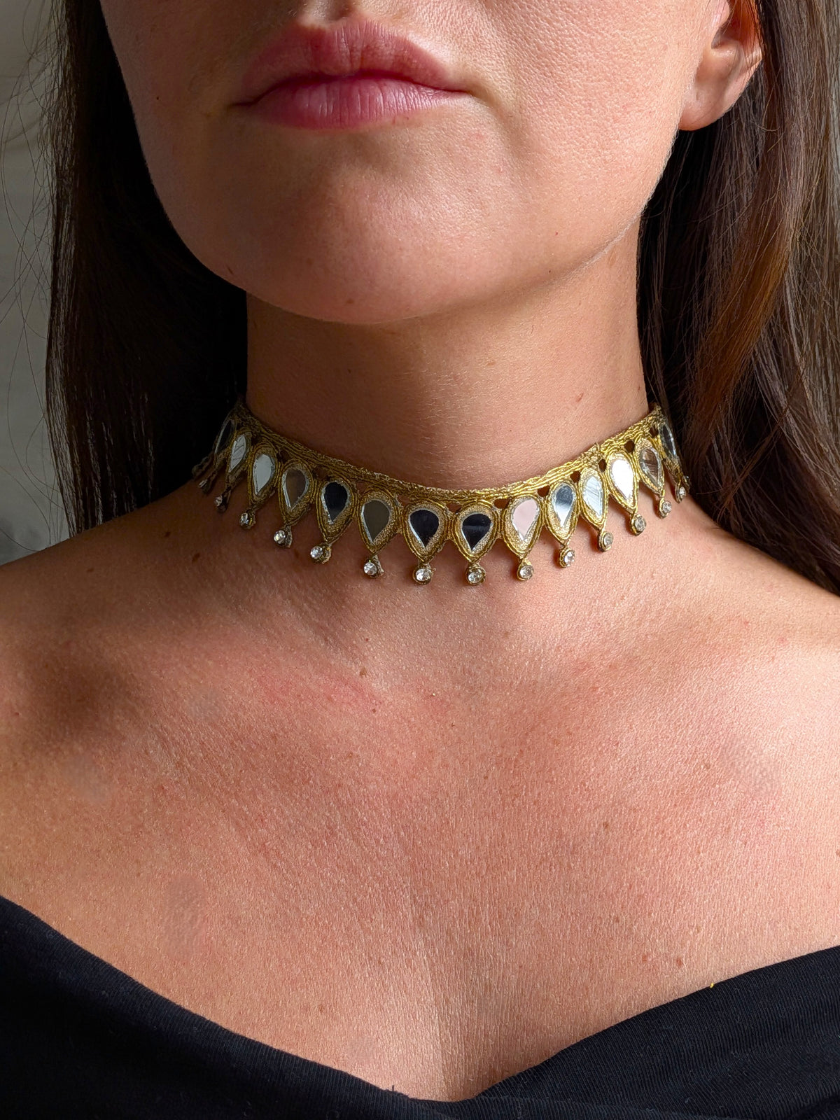 Collana Gocce e Strass - Oro