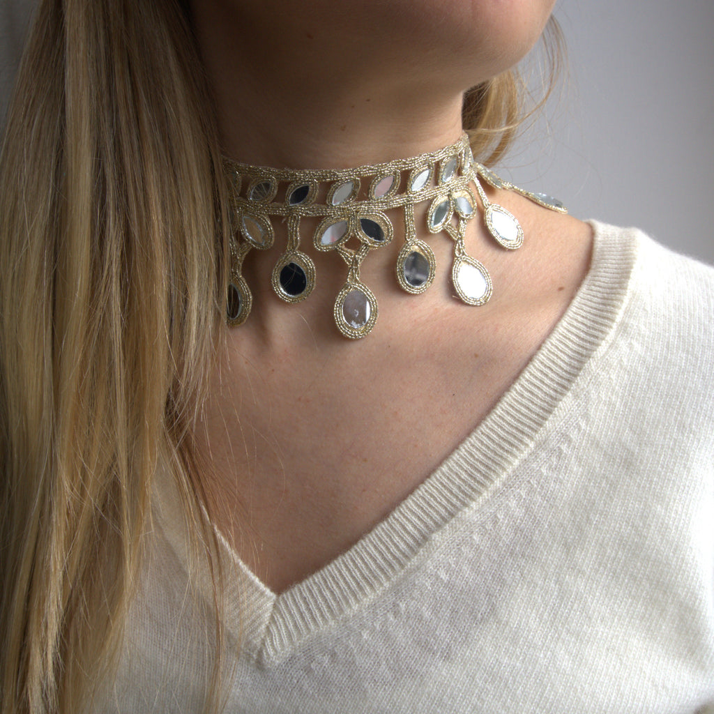 Collana Gocce floreali oro rosa