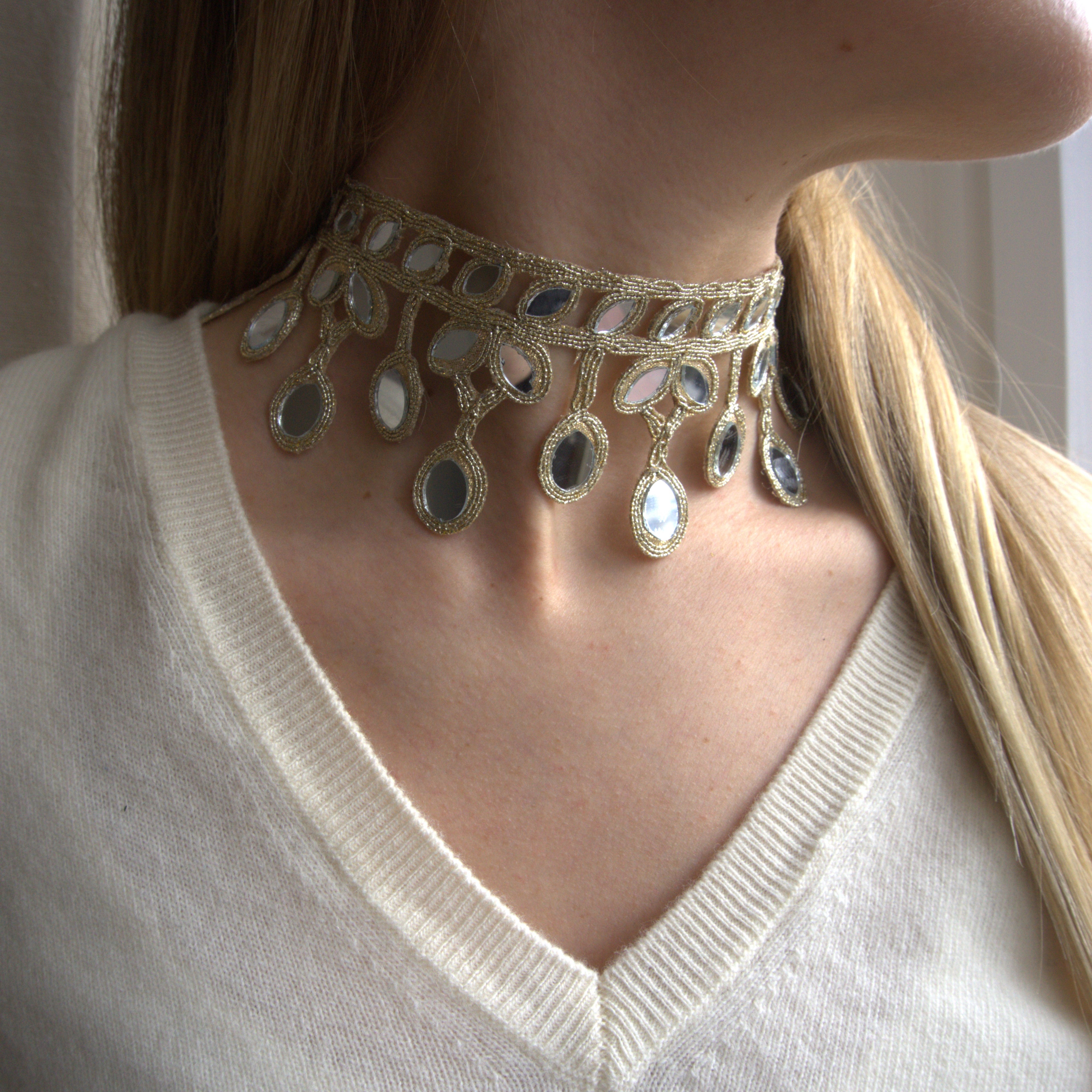 Collana Gocce floreali oro rosa