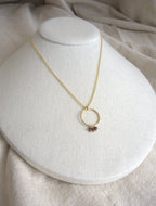 Collana Rivombrosa - granato e argento placcato oro giallo