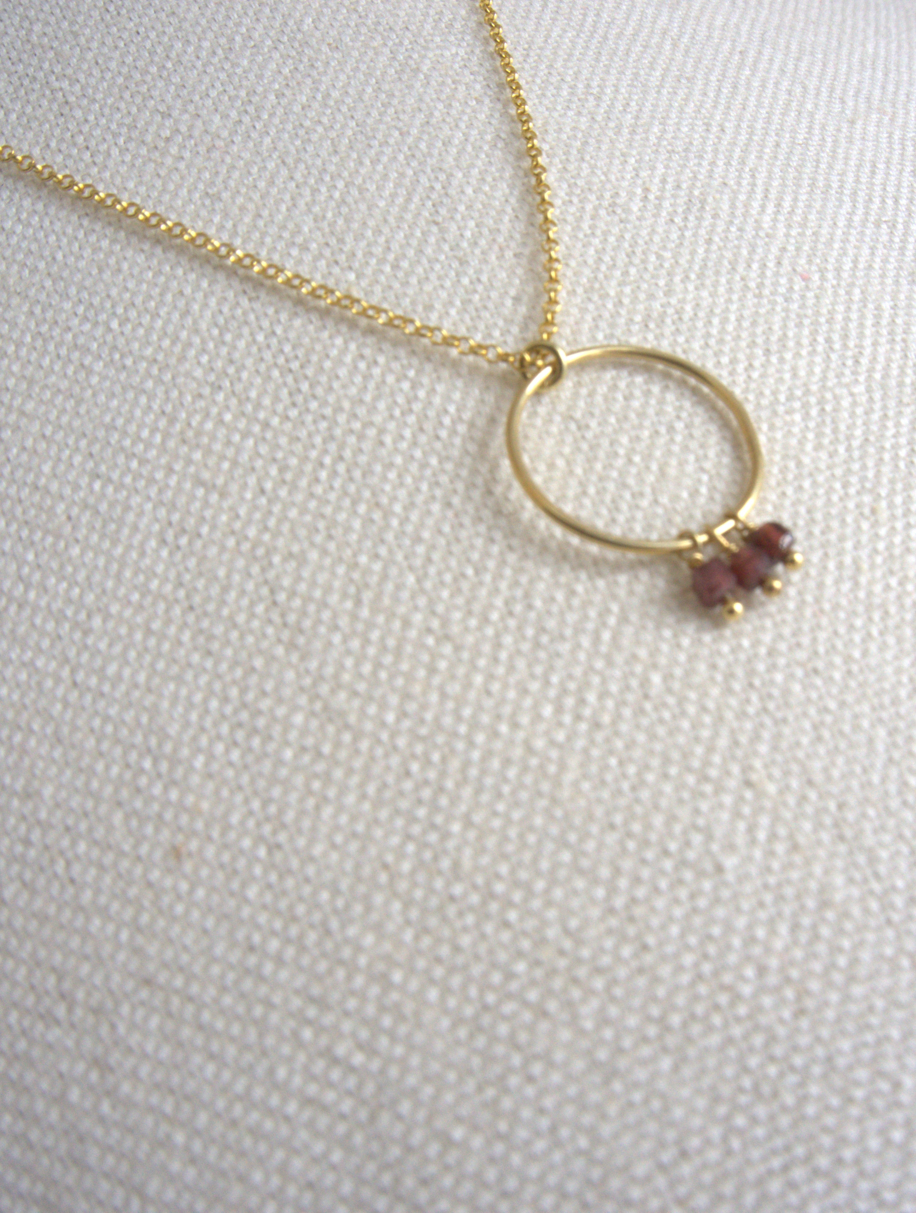 Collana Rivombrosa - granato e argento placcato oro giallo